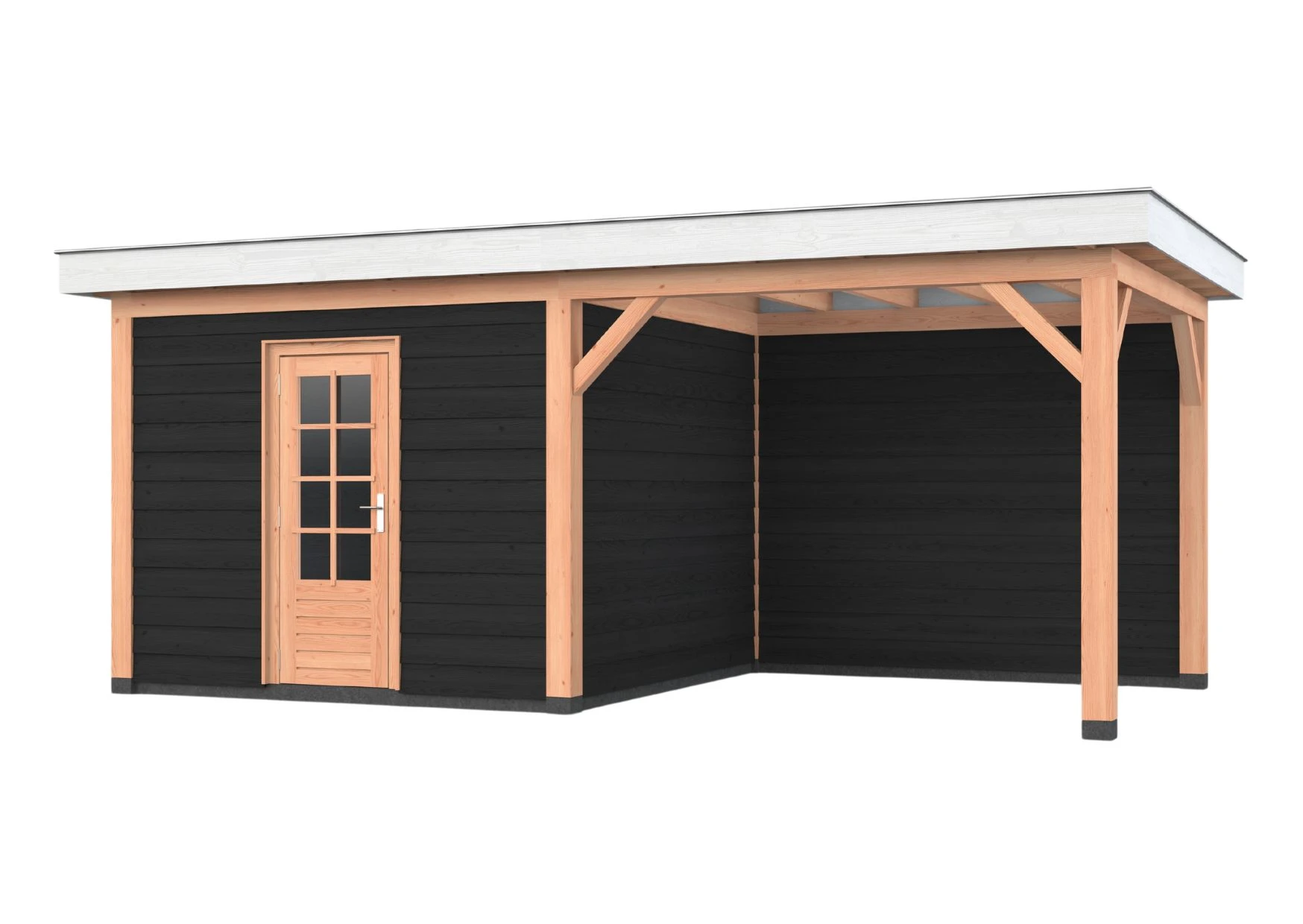 Douglas overkapping, 600 x 300, met schuur en achterwand, Westwood Holland - Afbeelding 2